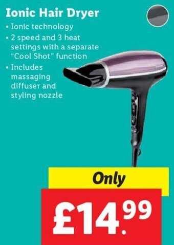 Lidl Ionic Hair Dryer offer