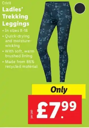Lidl Crivit Ladies Trekking Leggings offer