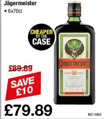 Makro Jagermeister 6x70cl offer