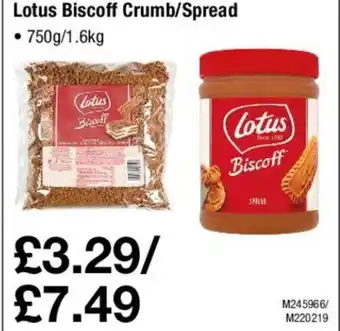 Makro Lotus Biscoff crumbs/ Spread 750g/ 1.6kg offer