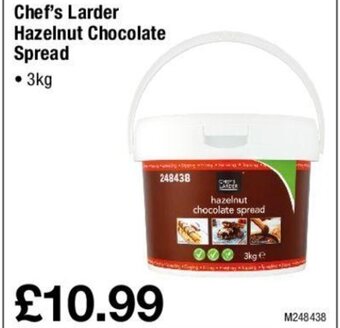 Makro Chef's Larder Hazelnut Chocolate Spread 3kg offer