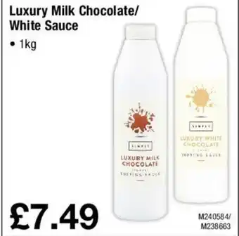 Makro Luxury Milk Chocolate/ White Sauce 1kg offer