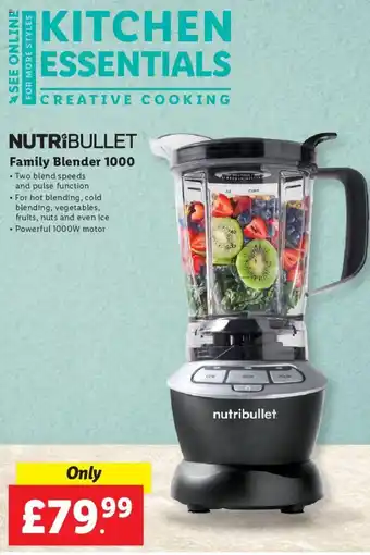 Lidl NutruBullet Family Blender 1000 offer