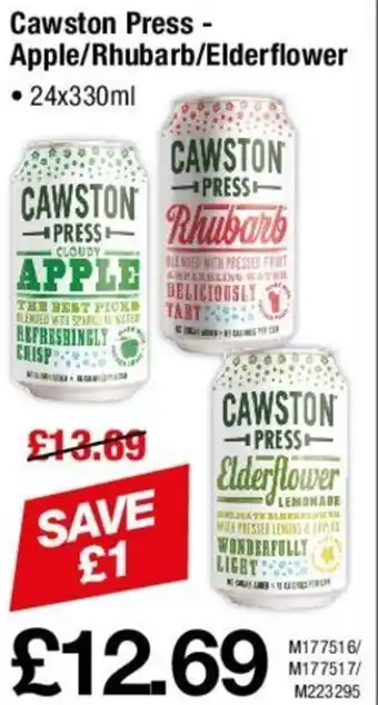 Makro Cawston Press - Apple/ Rhubarb/ Elderflower 24x330ml offer