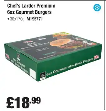 Makro Chef's Larder Premium 6oz Gourmet Burgers offer