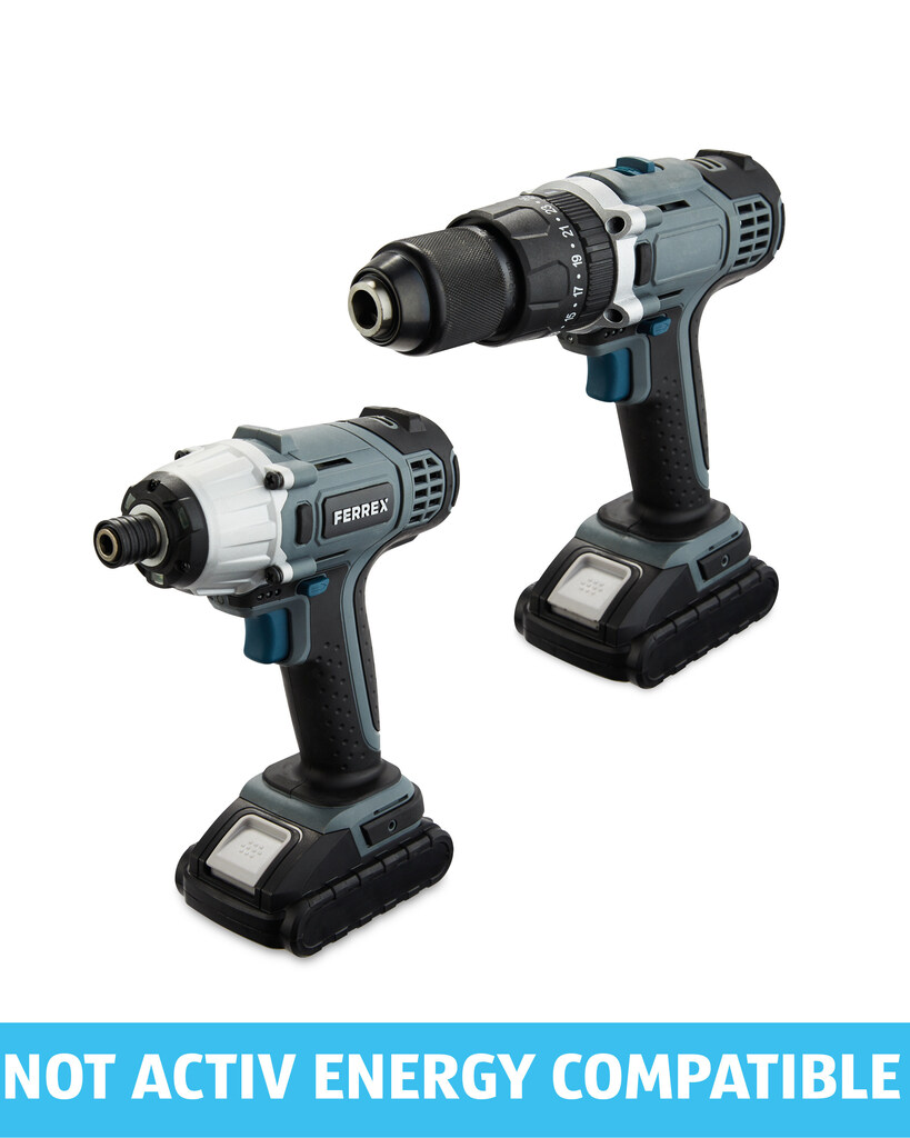 Ferrex 18V Impact Drill & Driver Set offer at Aldi