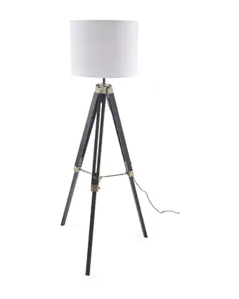 Aldi Black Wooden Tripod Floor Lamp offer