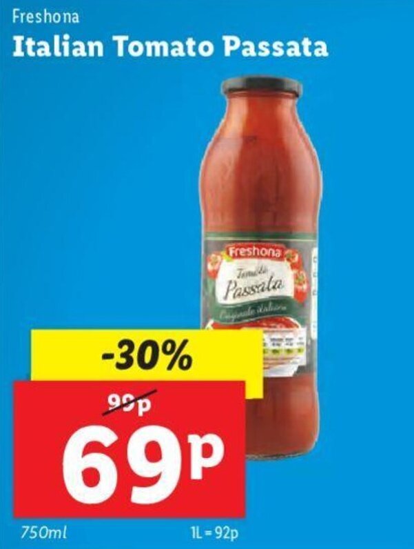 Freshona Italian Tomato Passata offer at Lidl