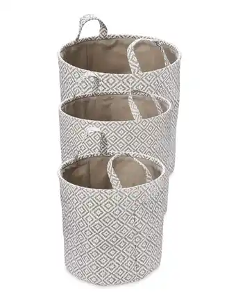 Aldi White & Grey Paper Basket Set 3 Pack offer