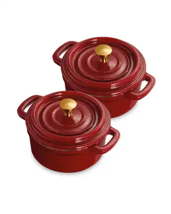 Aldi Mini Red Round Cast Iron Pots offer