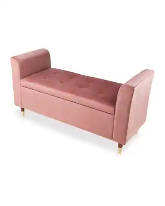 Aldi Pink Velvet Storage Ottoman Bench offer