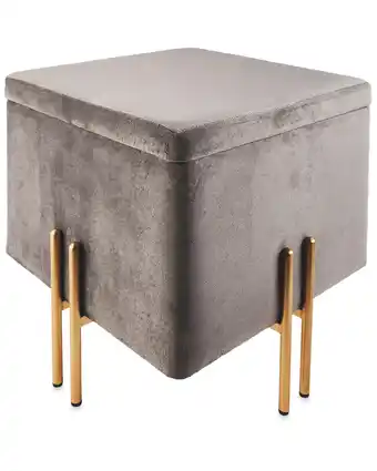 Aldi Kirkton House Grey Velvet Stool offer