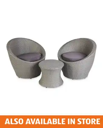 Aldi Grey & Anthracite Rattan Bistro Set offer