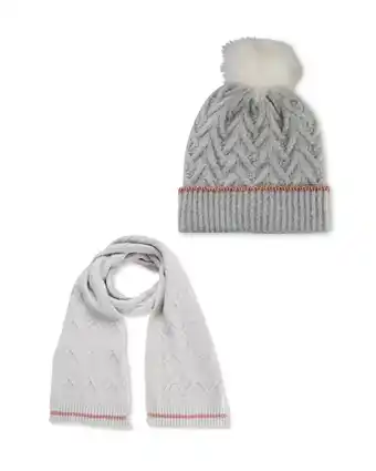 Aldi Ladies' Grey Scarf & Hat Set offer