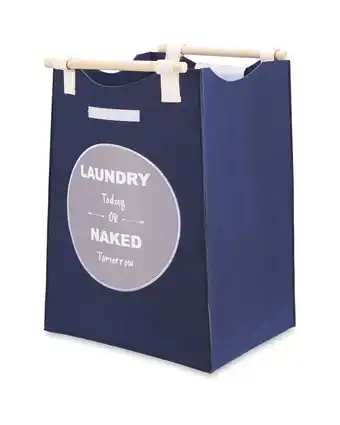 Aldi Navy Laundry Bag With Slogan offer