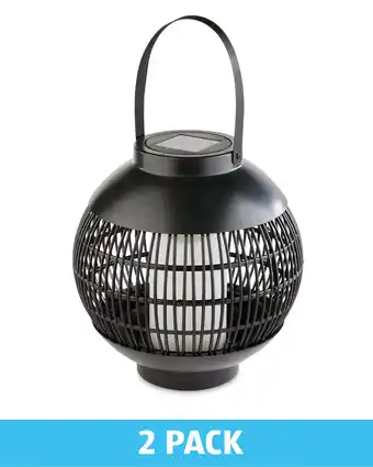 Aldi Black Solar Flame Lanterns 2 Pack offer