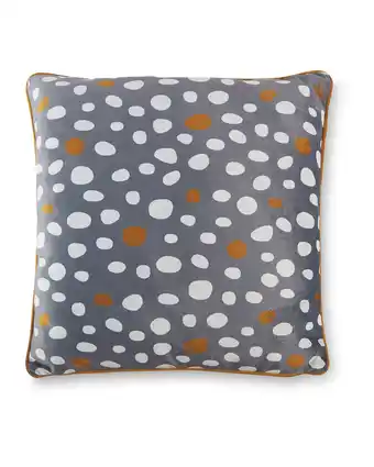 Aldi Square Ochre Dots Print Cushion offer