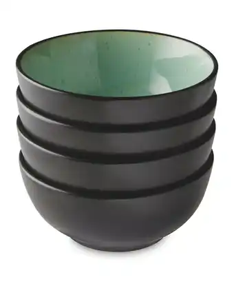 Aldi Green Reactive Glaze Bowl 4 Pack offer