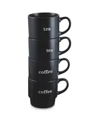 Aldi Stacking Mug Set Tea & Coffee 4 Pack offer
