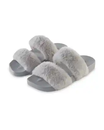 Aldi Ladies' Avenue Grey Plush Sliders offer
