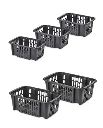 Aldi Dark Grey Plastic Basket Set offer