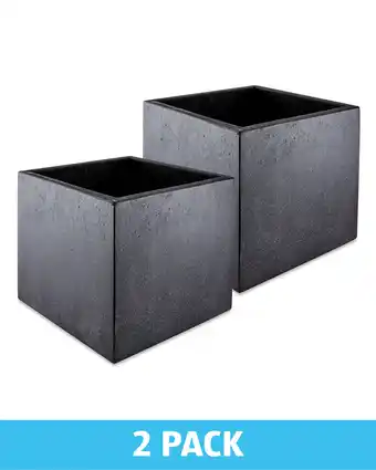 Aldi Black Square Terrazo Planter 2 Pack offer