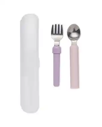 Aldi Pink & Purple Travel Cutlery Set offer