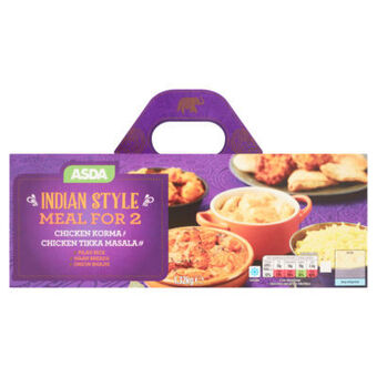 Asda ASDA Indian Chicken Korma and Chicken Tikka Masala Meal for 2 offer