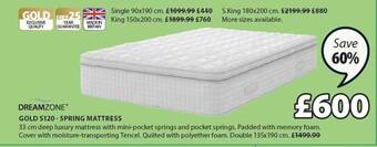 JYSK Gold S120 Spring Mattress offer