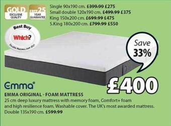 JYSK Emma Original Foam Mattress offer