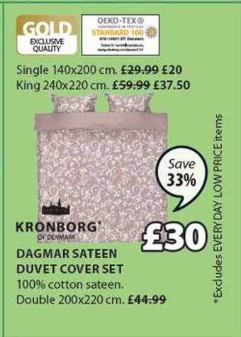 JYSK Dagmar Sateen Duvet Cover Set offer
