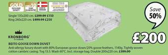 JYSK Beito Goose Down Duvet offer