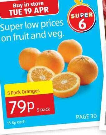 Aldi 5 Pack Oranges offer