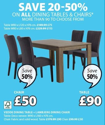 JYSK Vedde Dining Table offer