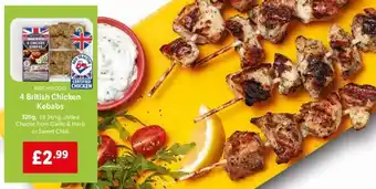 Lidl 4 British Chicken Kebabs 320g offer