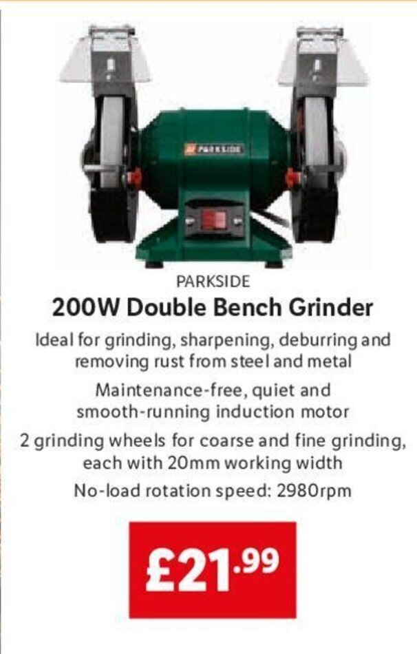 200W Double Bench Grinder offer at Lidl