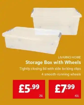 Lidl Storage Box with Wheels 29L offer