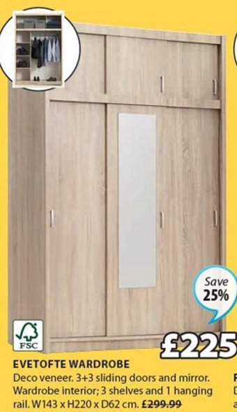 JYSK Evetofte Wardrobe offer