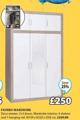 JYSK Favrbo Wardrobe offer