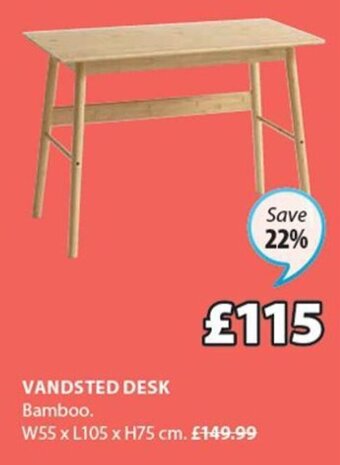 JYSK Vandsted Desk offer