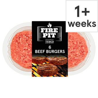 Tesco Tesco Fire Pit 6 Beef Burgers 730G offer