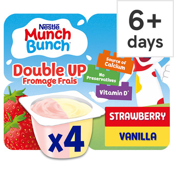 Tesco Munch Bunch Double Up Strawberry & Vanilla Yogurt 4X85g offer