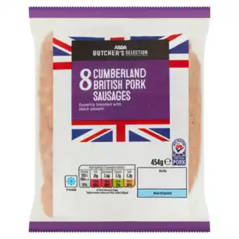Asda ASDA Butcher's Selection 8 Cumberland Sausages offer