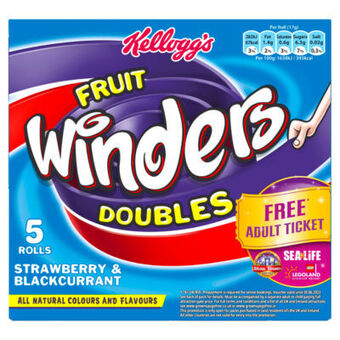 Asda Kellogg's Fruit Winders Doubles Strawberry & Blackcurrant Snacks offer