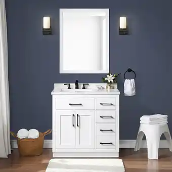 Costco Ove Decors Alonso 91cm Freestanding Vanity in White offer