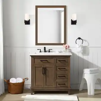 Ove Decors Dylan 91cm Freestanding Vanity in Almond