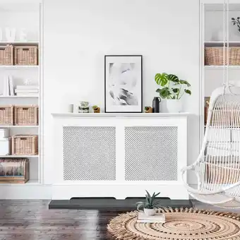 Costco Winther Browne Surrey Large Radiator Cover, 150cm Wide in White offer