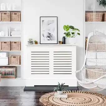 Winther Browne Wiltshire Medium Radiator Cover, 119.8cm Wide in White