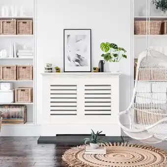 Costco Winther Browne Wiltshire Small Radiator Cover, 102cm Wide in White offer