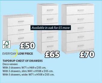 JYSK Tapdrup Chest Of Drawers offer